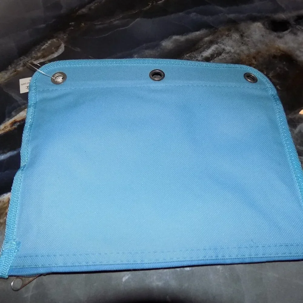 FROZEN BLUE ELSA ZIPPERED SCHOOL PENCIL 3 RING POUCH CASE NEW
